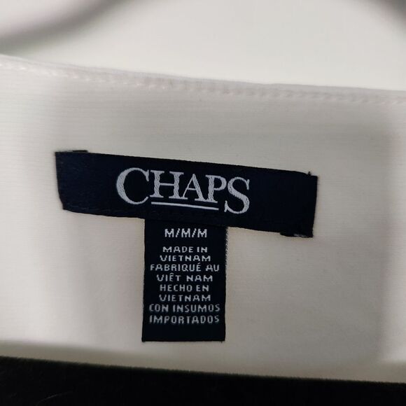 Chaps Womens Colorblock Midi Fitted Cap Sleeve Lined Dress Size Medium - Picture 4 of 6